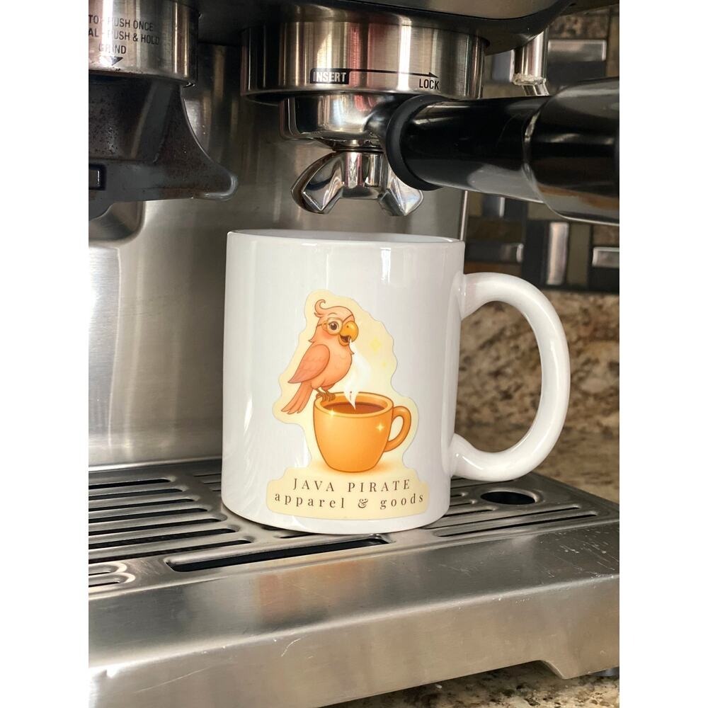 Java Pirate Apparel & Goods White 11 oz Signature Coffee Mug Cup Ceramic